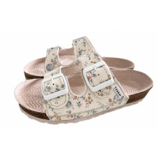 Dámské kožené pantofle Flora Ivory – dvoupáskové