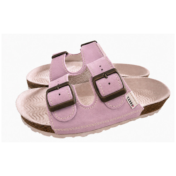 Dámské kožené pantofle Powder Pink – dvoupáskové Dámské kožené pantofle Powder Pink – dvoupáskové