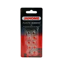 Plastové ploché cívky Janome – 10 kusů