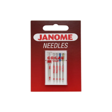 Jehly Janome mix – univerzální, pro jeans, stretch a dvojjehla – 5 ks o síle 75, 80 a 90