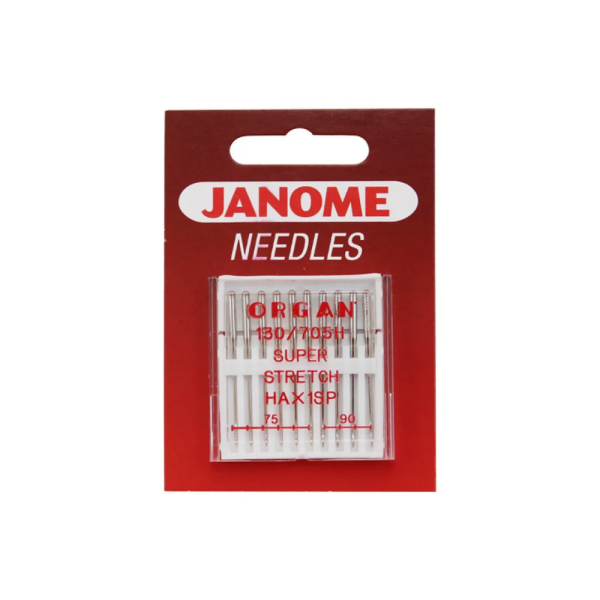 Jehly Janome pro úplety, stretch a super elastické materiály – 10 ks o síle 75 a 90 Jehly Janome pro úplety, stretch a super elastické materiály – 10 ks o síle 75 a 90