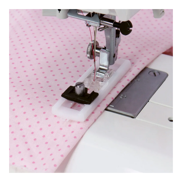 Patka na poloautomatické obšívání knoflíkových dírek na míru knoflíku (kyvný chapač) Patka na poloautomatické obšívání knoflíkových dírek na míru knoflíku (kyvný chapač)