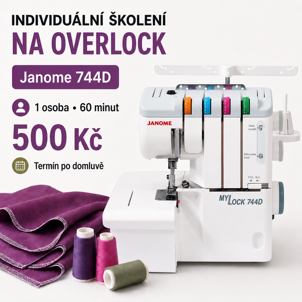 Individuální školení – overlock Janome 744D (60 minut) Individuální školení – overlock Janome 744D (60 minut)