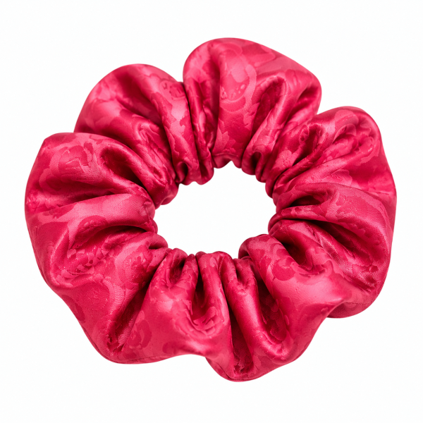 Scrunchie z afrického brokátu – korálová Scrunchie z afrického brokátu – korálová